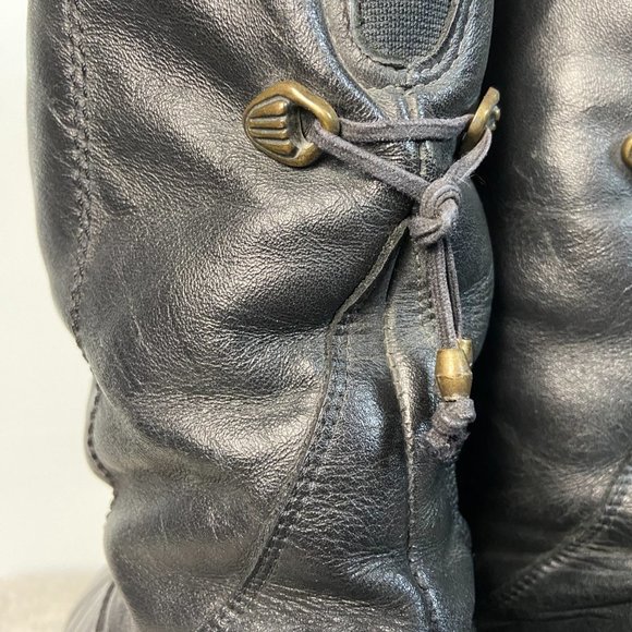COLLEGE by Regence Vintage Black Leather Pull On Boots Size 8 - Picture 7 of 10